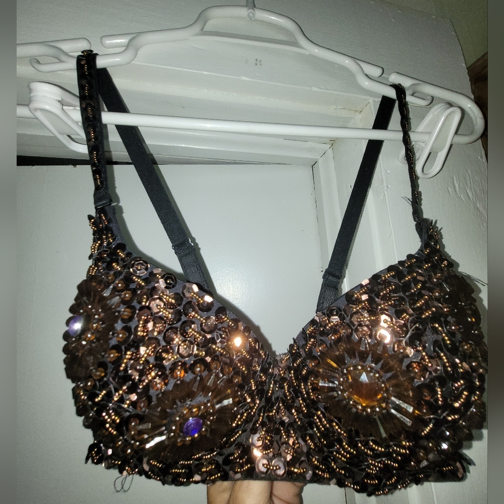 2 Dance Bra Style Tops Blinged And Sparkly